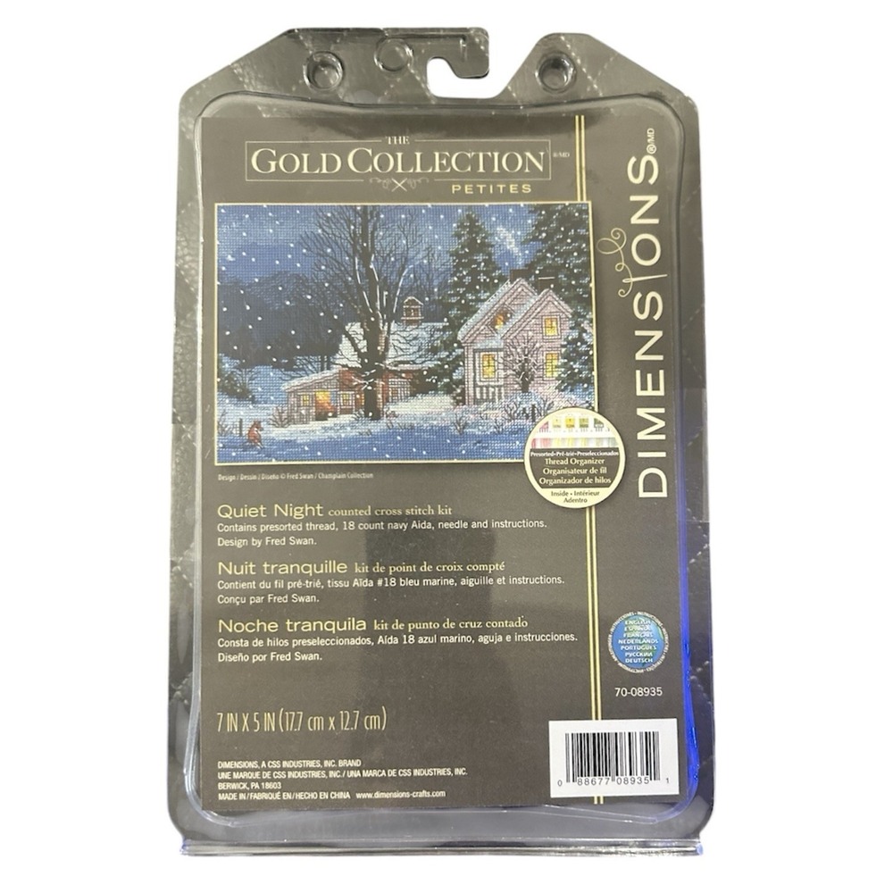 HTF Dimensions‎ Gold Petites Quiet Night counted cross stitch kit